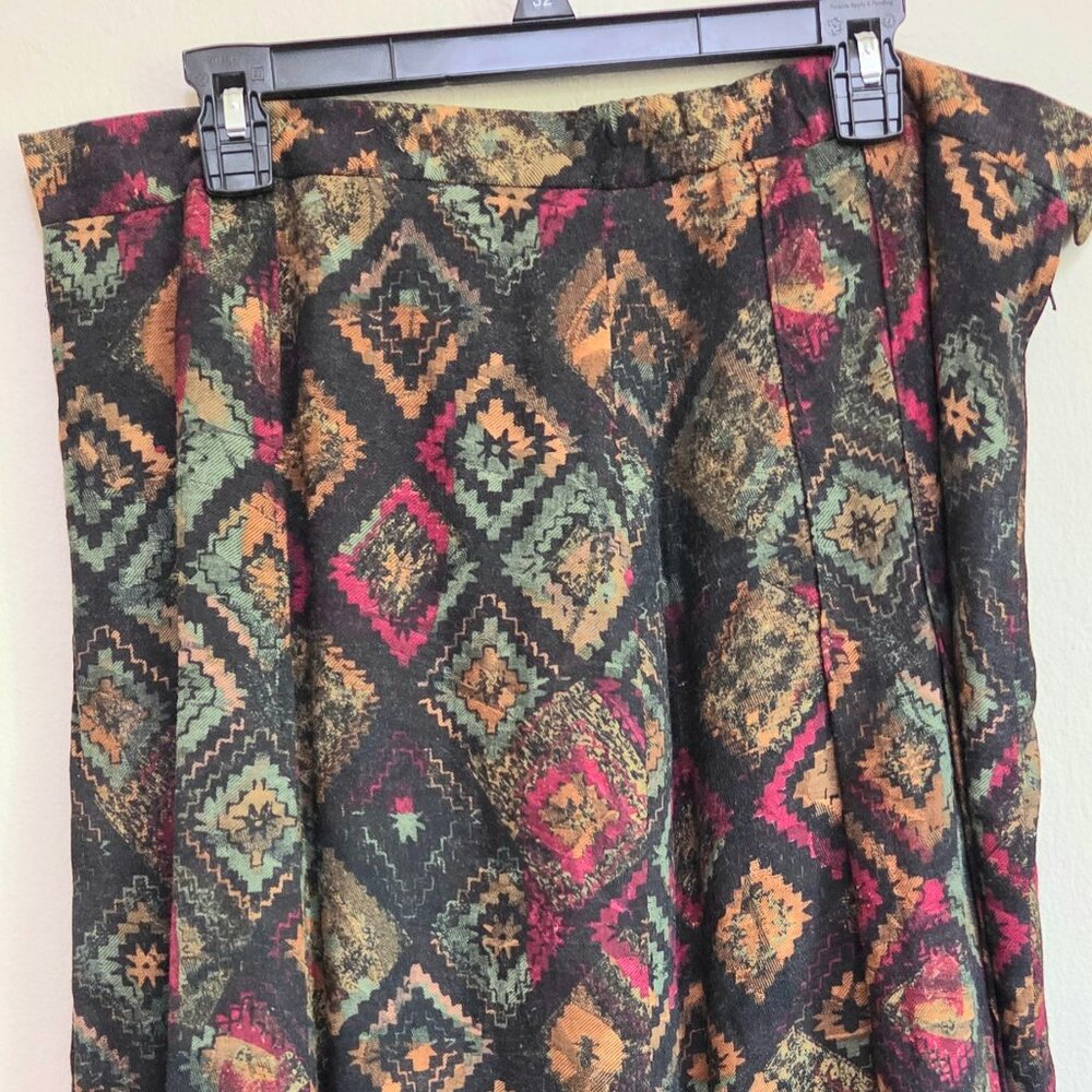 Vintage Beller Salzburg Multicolor Wool Skirt – Size 48 – Austria